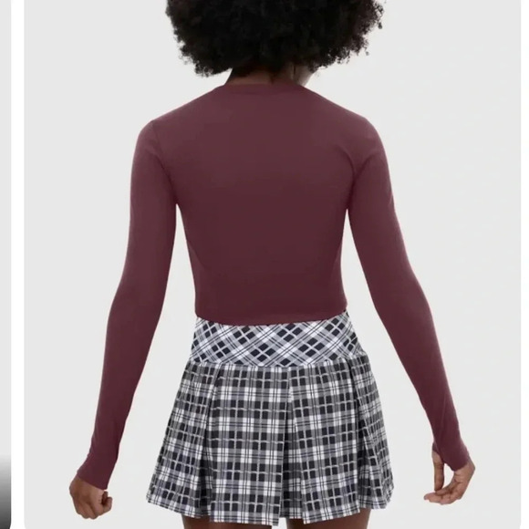 Halara Half Zip Long Sleeve Thumb Hole Cropped Golf Sport Top NWT Size Medium - Picture 3 of 6